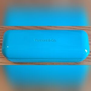 EUC Tiffany & Co. Blue Patent Sunglass Glasses Sunnies Hard Clamshell Case